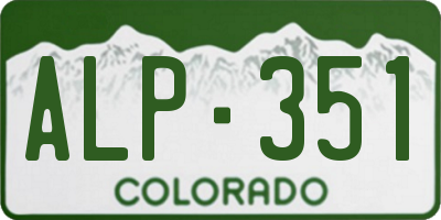 CO license plate ALP351