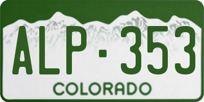 CO license plate ALP353