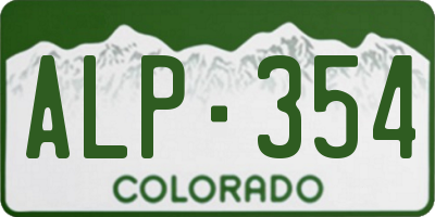 CO license plate ALP354