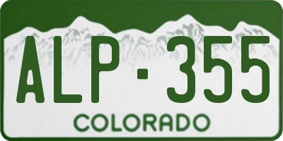 CO license plate ALP355