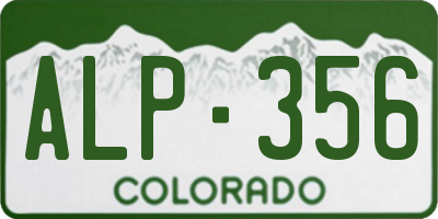 CO license plate ALP356