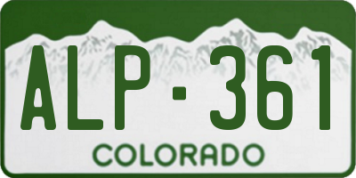 CO license plate ALP361