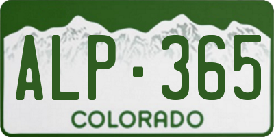 CO license plate ALP365