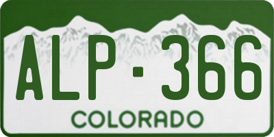 CO license plate ALP366