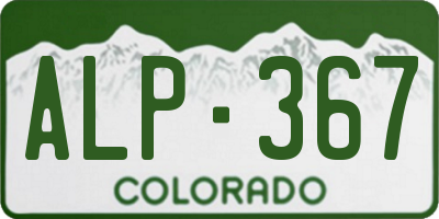 CO license plate ALP367