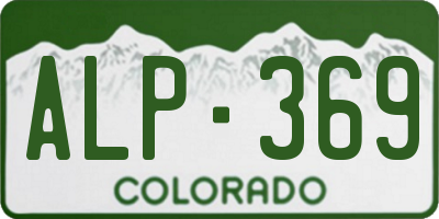 CO license plate ALP369