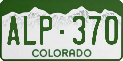 CO license plate ALP370