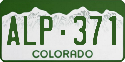 CO license plate ALP371