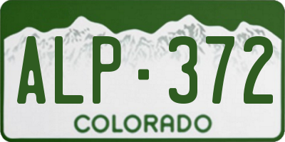 CO license plate ALP372
