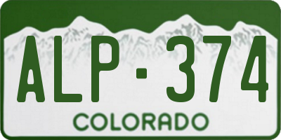 CO license plate ALP374