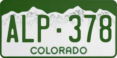 CO license plate ALP378