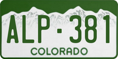 CO license plate ALP381