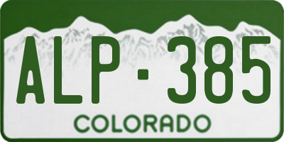 CO license plate ALP385