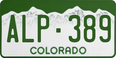 CO license plate ALP389
