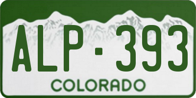 CO license plate ALP393