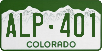CO license plate ALP401