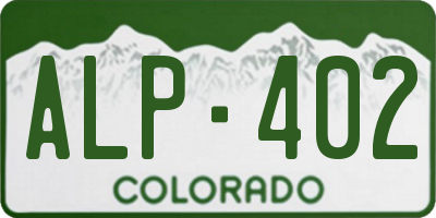 CO license plate ALP402