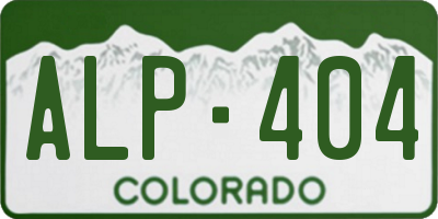 CO license plate ALP404
