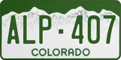 CO license plate ALP407