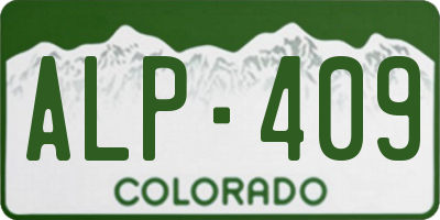 CO license plate ALP409