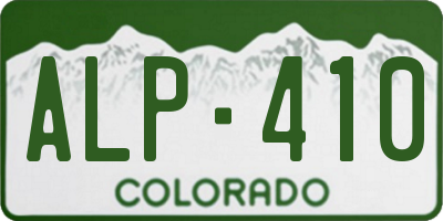 CO license plate ALP410