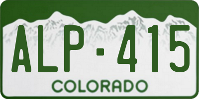CO license plate ALP415