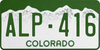 CO license plate ALP416