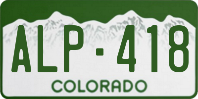 CO license plate ALP418