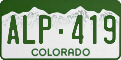CO license plate ALP419
