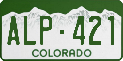 CO license plate ALP421