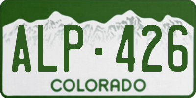 CO license plate ALP426