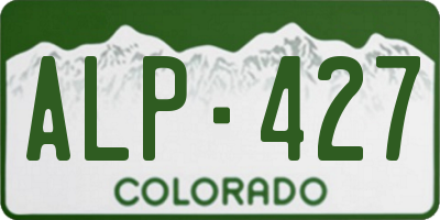 CO license plate ALP427