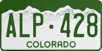 CO license plate ALP428