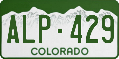 CO license plate ALP429