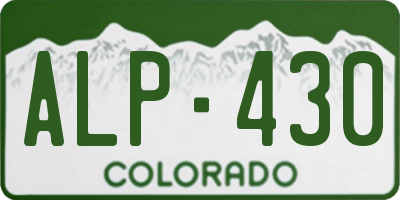 CO license plate ALP430