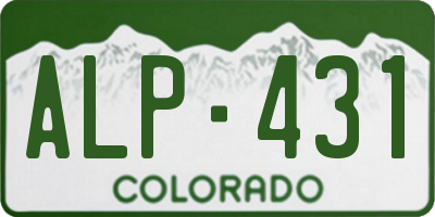 CO license plate ALP431
