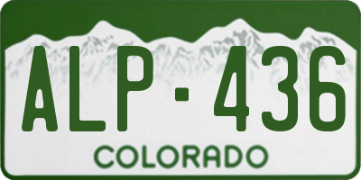 CO license plate ALP436