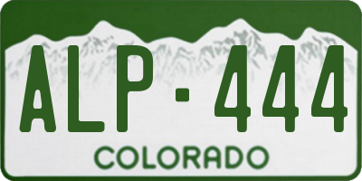 CO license plate ALP444