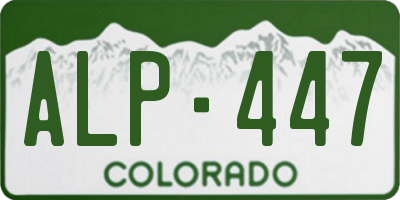 CO license plate ALP447