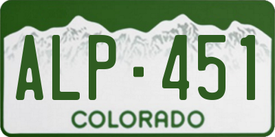 CO license plate ALP451