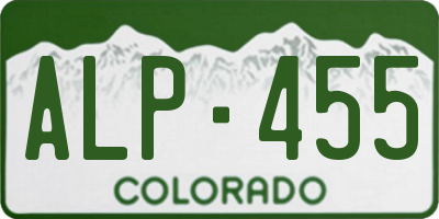 CO license plate ALP455