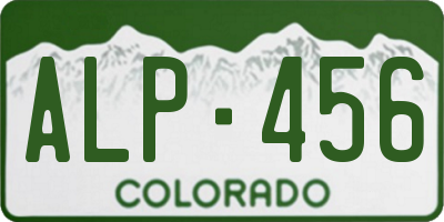 CO license plate ALP456