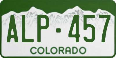 CO license plate ALP457