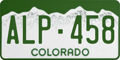 CO license plate ALP458