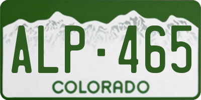 CO license plate ALP465