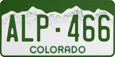 CO license plate ALP466