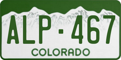 CO license plate ALP467