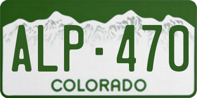 CO license plate ALP470
