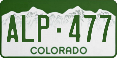 CO license plate ALP477