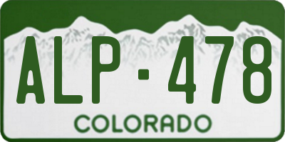 CO license plate ALP478